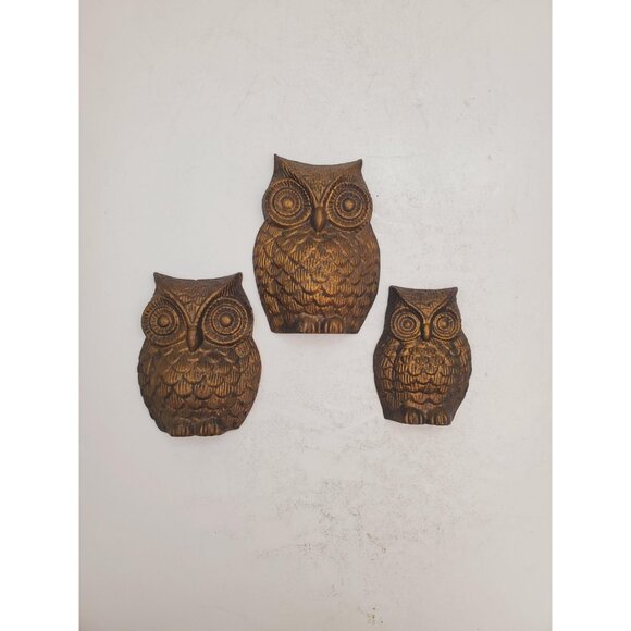 Owl figurine Vintage cast metal wall statuette Animal figurine Bronze Ow… - Picture 2 of 10